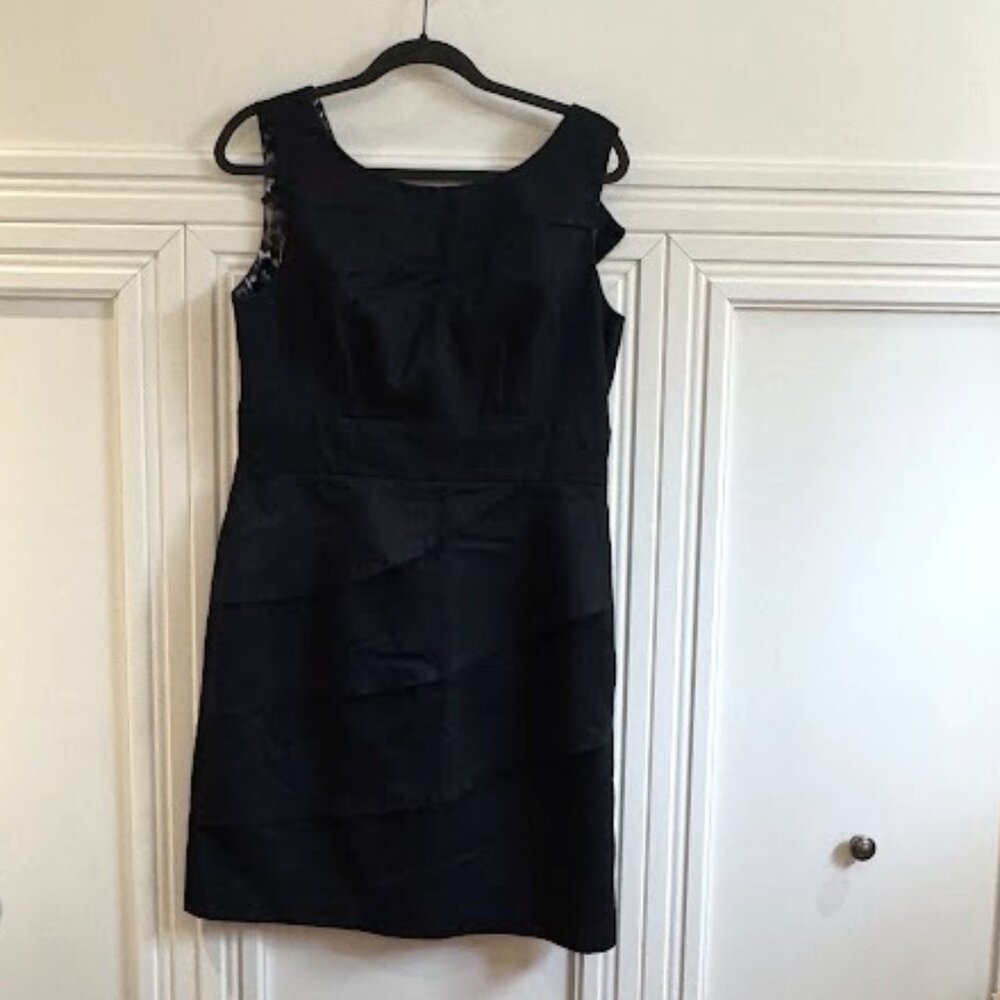 Connected Apparel Navy Blue Tiered Dress - Size 12